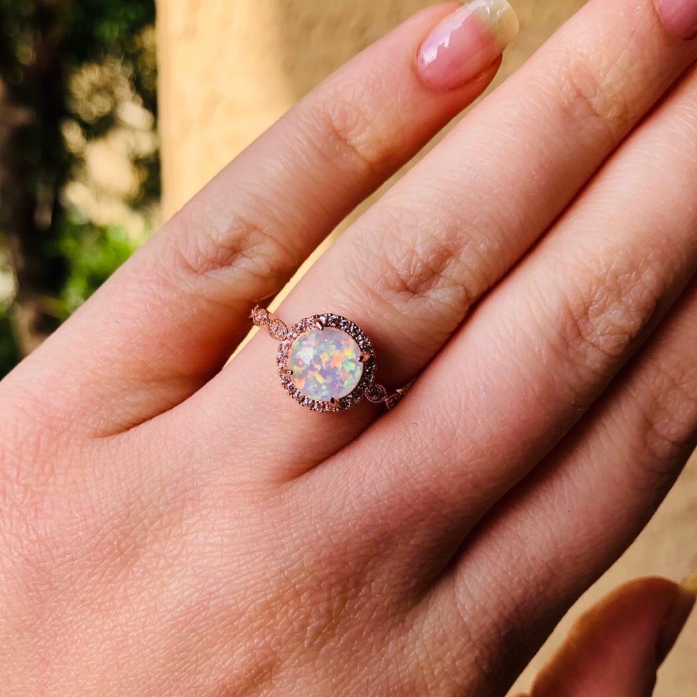 NWOT rose gold plated fire opal ring - Picture 5 of 6